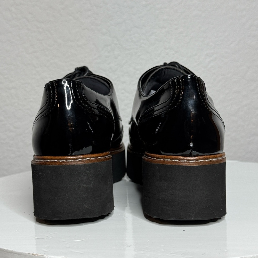 SHELLYS LONDON TOMMY BLACK PATENT PLATFORM OXFORDS - Picture 9 of 15